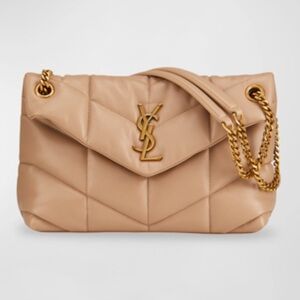 Yves Saint Laurent Beige Quilted Leather Shoulder Bag